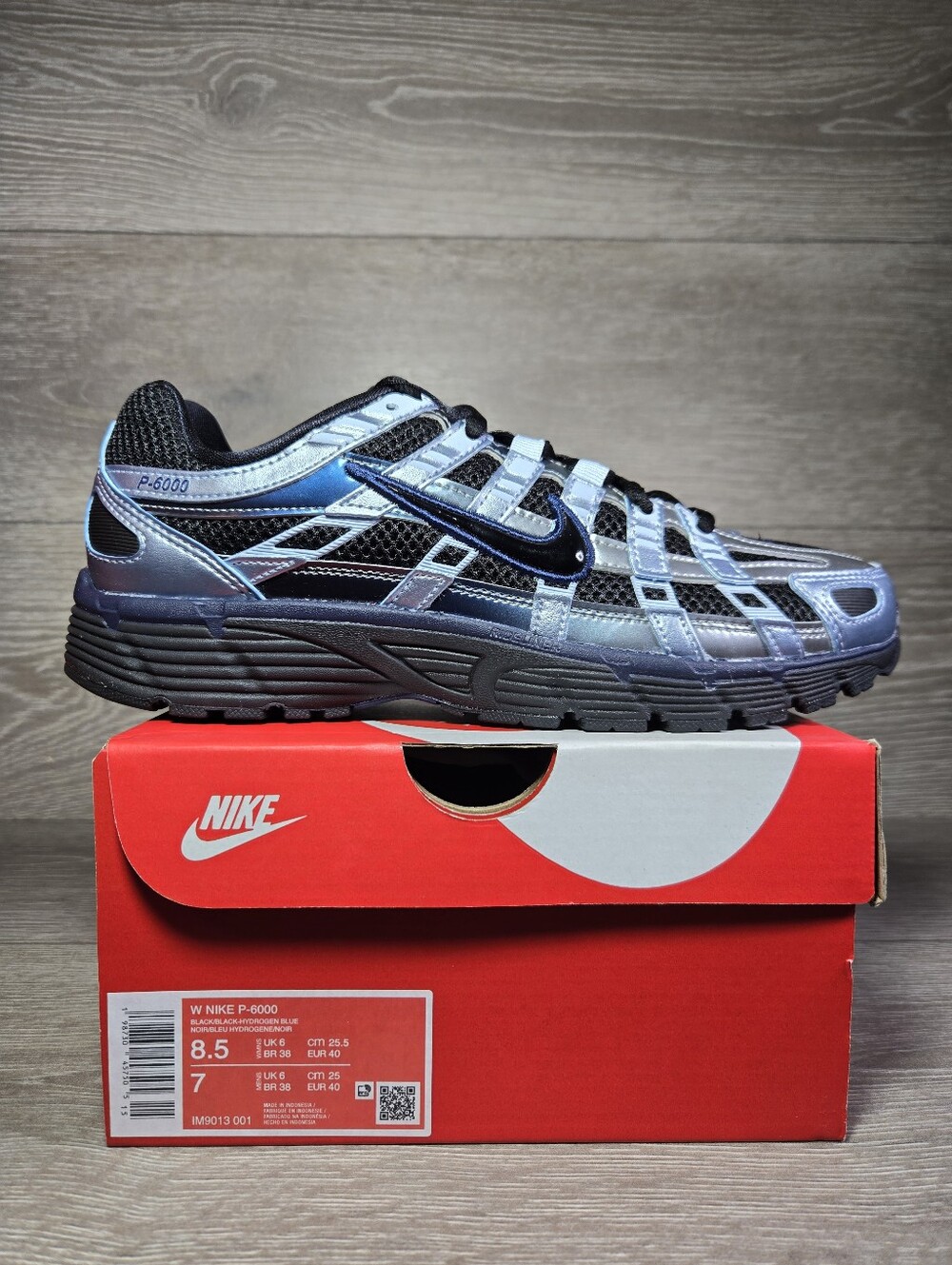 Nike P-6000 Running Shoes Black / Hydrogen Blue IM9013-001 Women's Size 8.5 New